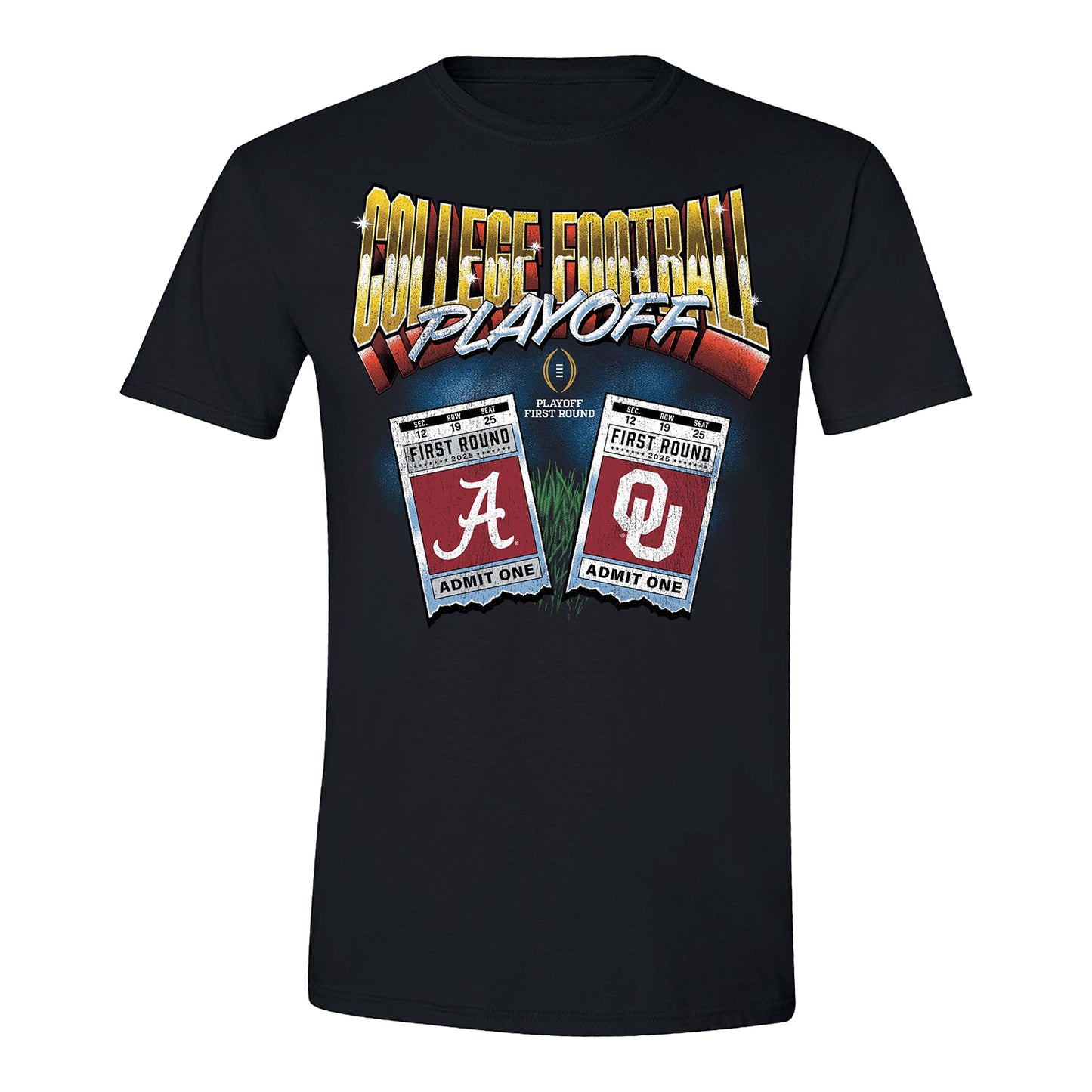 College Football Playoff 2025 First Round Oklahoma Sooners vs Alabama Crimson Tide Matchup Ticket T-Shirt