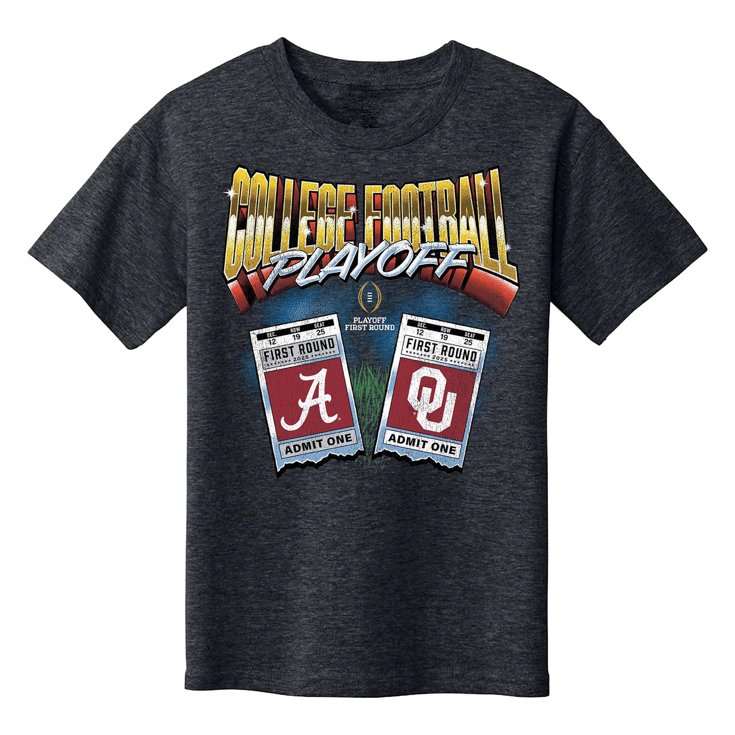 College Football Playoff 2025 First Round Oklahoma Sooners vs Alabama Crimson Tide Matchup Ticket Youth T-Shirt