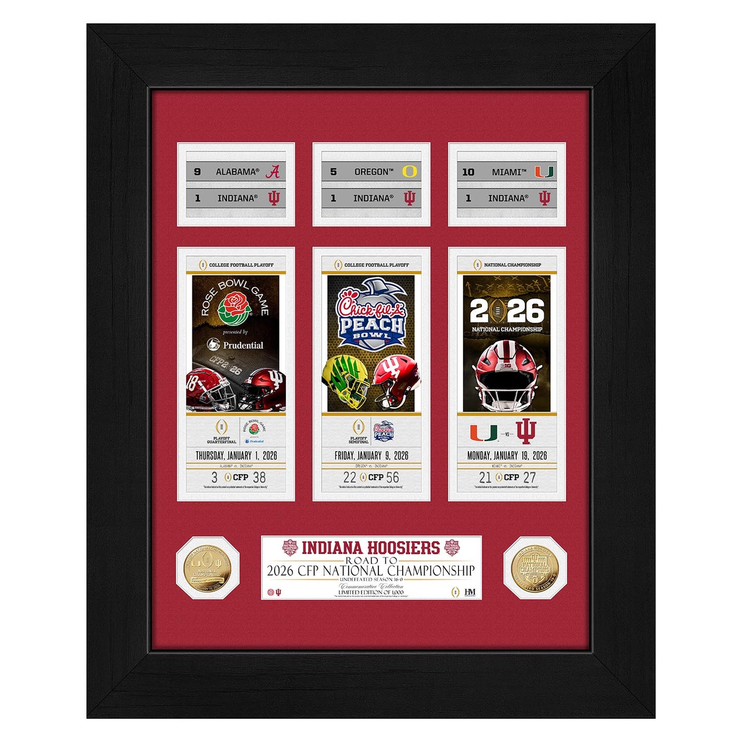 Indiana Hoosiers 2025-26 CFP National Champions Deluxe Road to the Championship Gold Coin Photo Mint