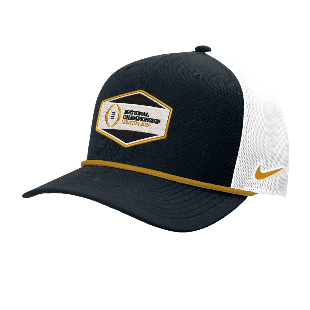 College Football Playoff 2024 National Championship Game Nike Rope Black Trucker Adjustable Hat