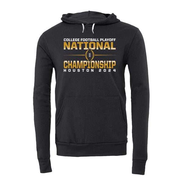 College Football Playoff 2024 National Championship Game Gradient Grey Hooded Sweatshirt - Front View
