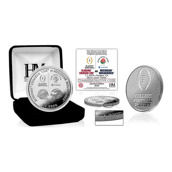 College Football Playoff 2024 Rose Bowl Head To Head Silver Coin - Full View