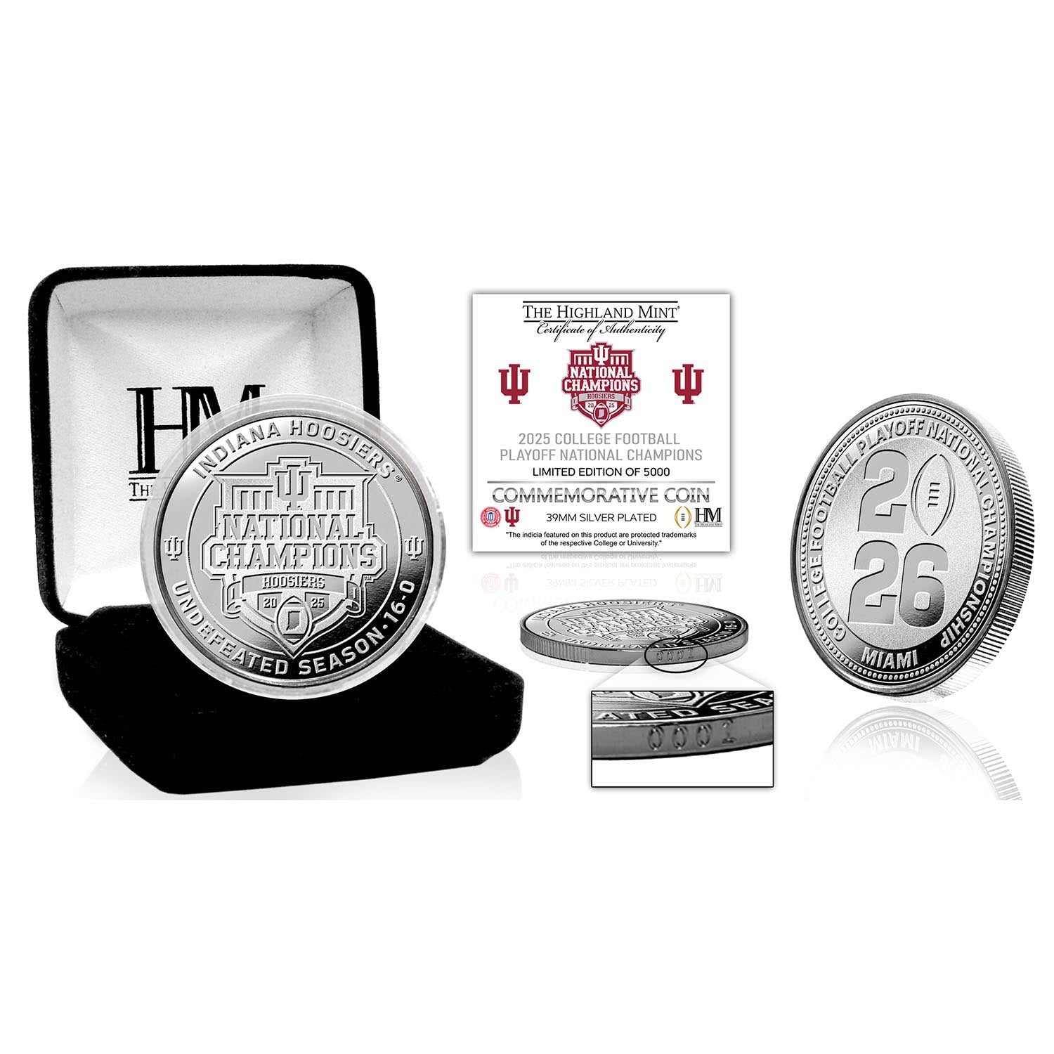 Indiana Hoosiers 2025-26 CFP National Champions Silver Plated Coin