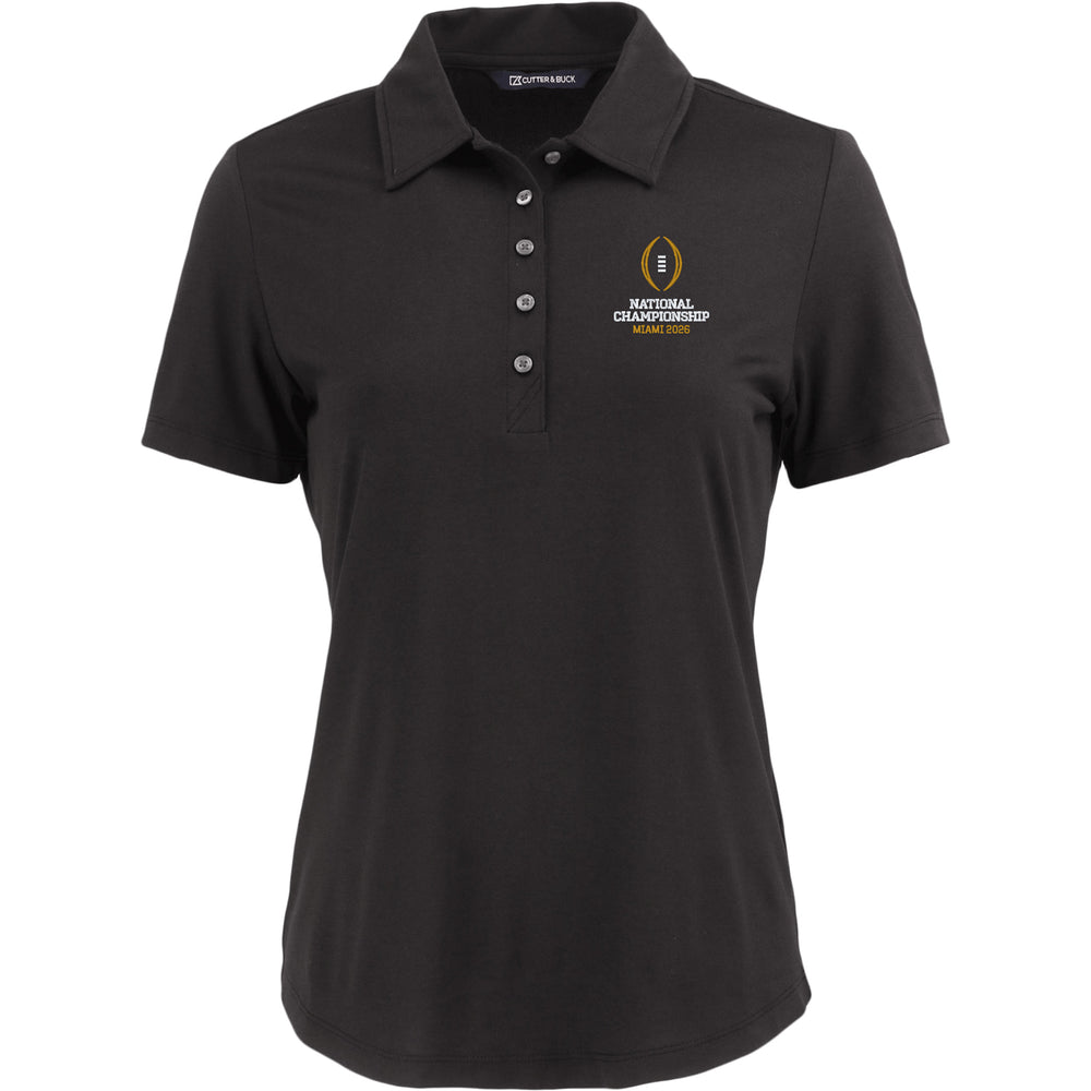 Ladies College Football Playoff National Championship Game 2026 Vertical Logo Cutter & Buck Coastline Epic Comfort Recycled Polo