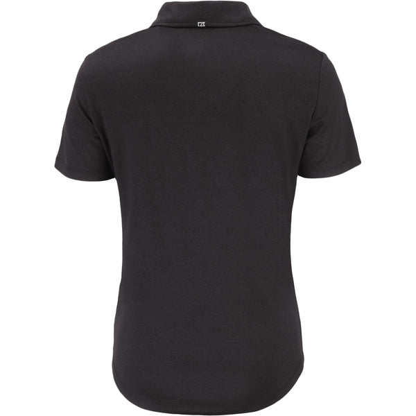 Ladies College Football Playoff National Championship Game 2026 Cutter & Buck Coastline Epic Comfort Recycled Polo In Black - Back View