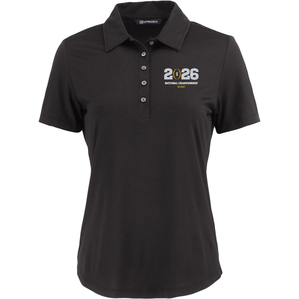 Ladies College Football Playoff National Championship Game 2026 Miami Cutter & Buck Coastline Epic Comfort Recycled Polo