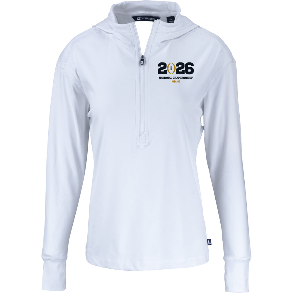 Ladies College Football Playoff National Championship Game 2026 Miami Daybreak Eco Recycled 1/4 Zip Hooded Jacket
