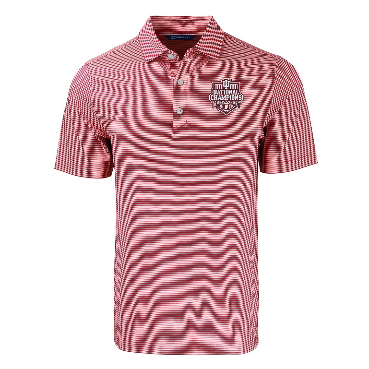 Indiana Hoosiers CFP National Champions Double Stripe Forge Eco Recycled Polo