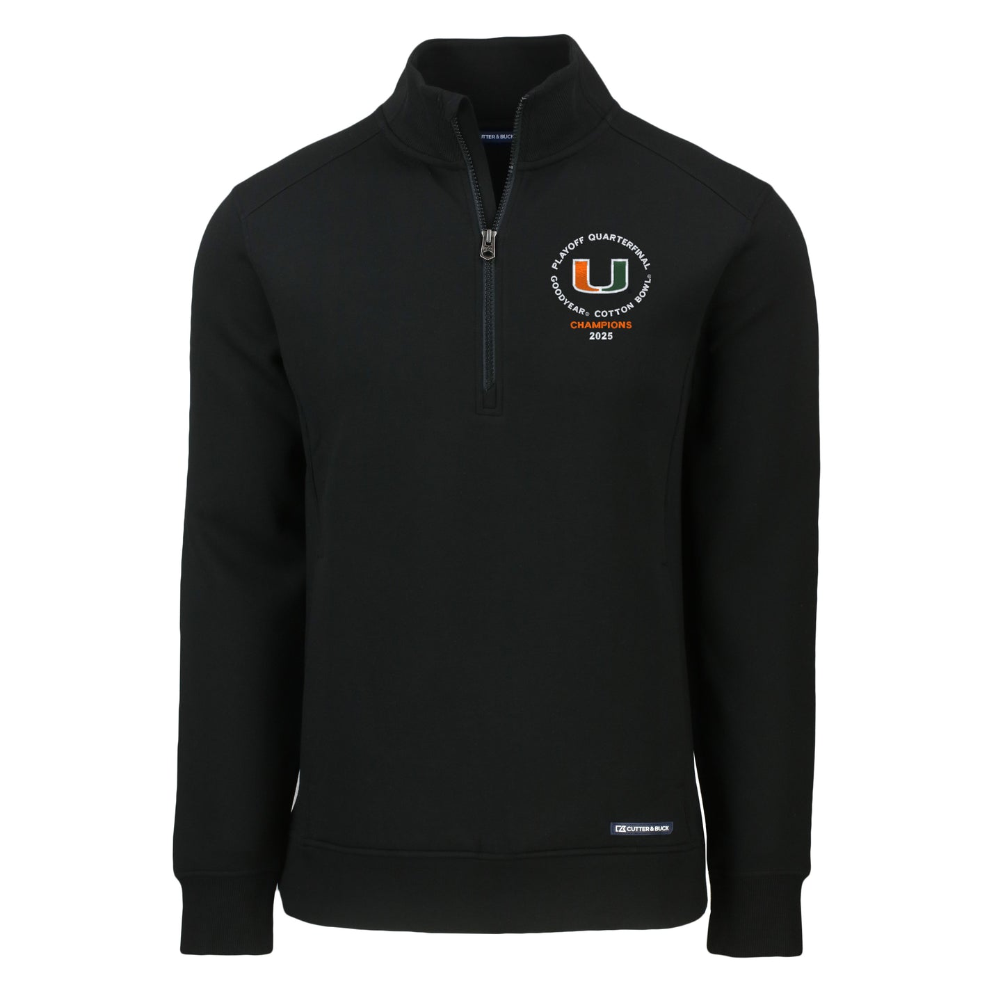 Miami Hurricanes Cotton Bowl Champions Roam Eco Recycled Quarter Zip Mens Pullover