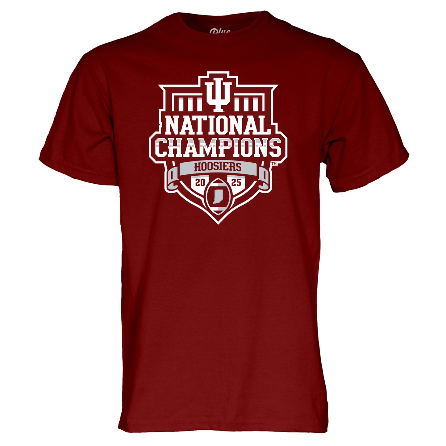 Indiana Hoosiers Red Blue 84 College Football Playoff National Champions Shield T-Shirt
