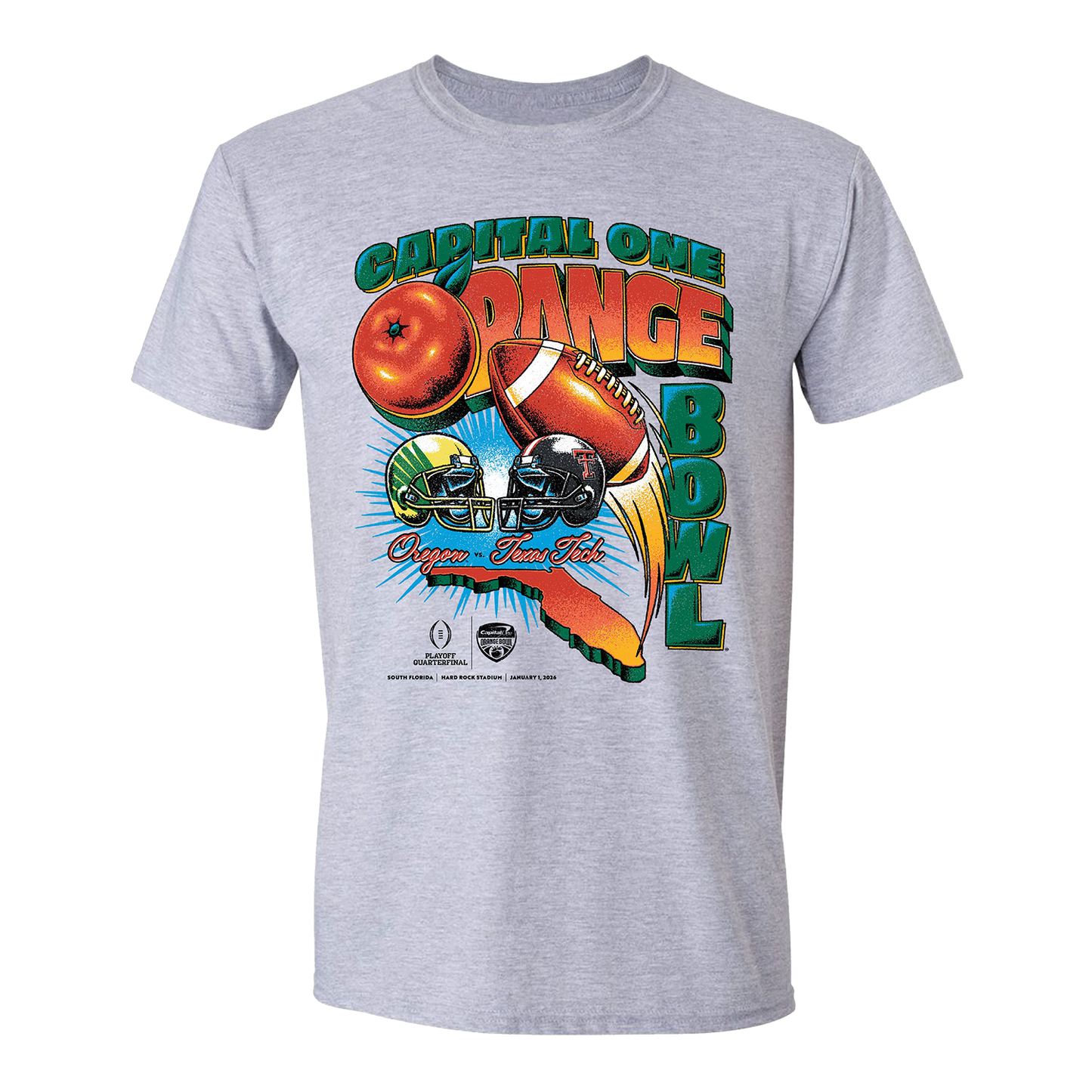Capital One Orange Bowl 2026 Oregon vs Texas Tech Vintage Matchup T-shirt