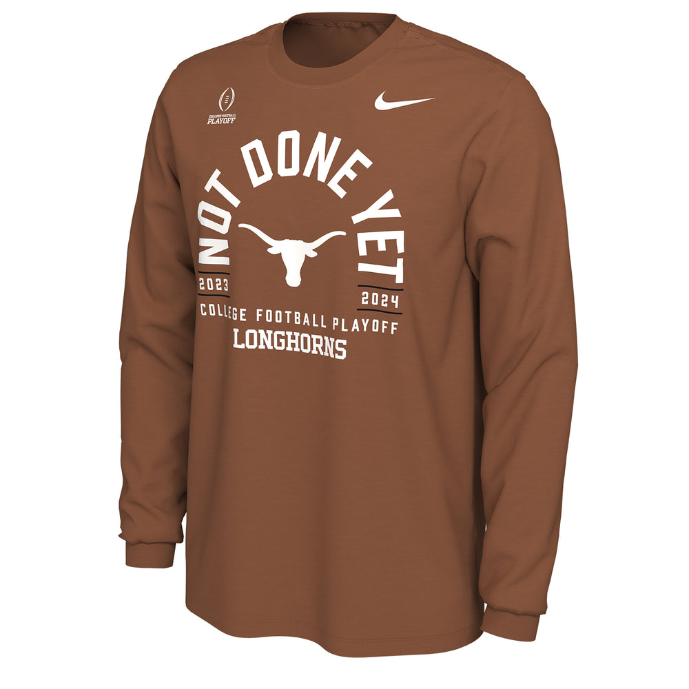 College Football Playoff Nike 2024 #3 Texas Playoff Bound Burnt Orange Long Sleeve T-Shirt