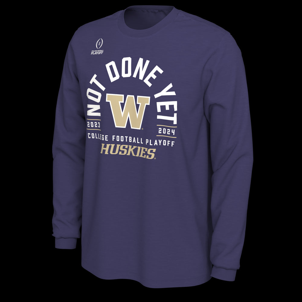 College Football Playoff Nike 2024 #2 Washington Playoff Bound Purple Long Sleeve T-Shirt