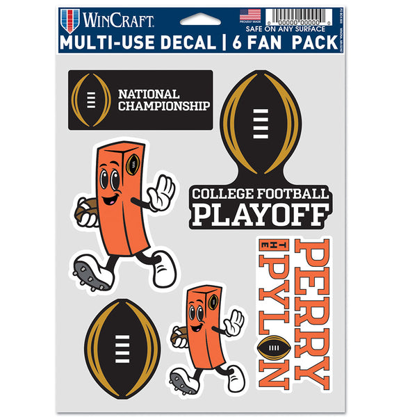 College Football Playoff 6 Pack Decal Sheet - Front View