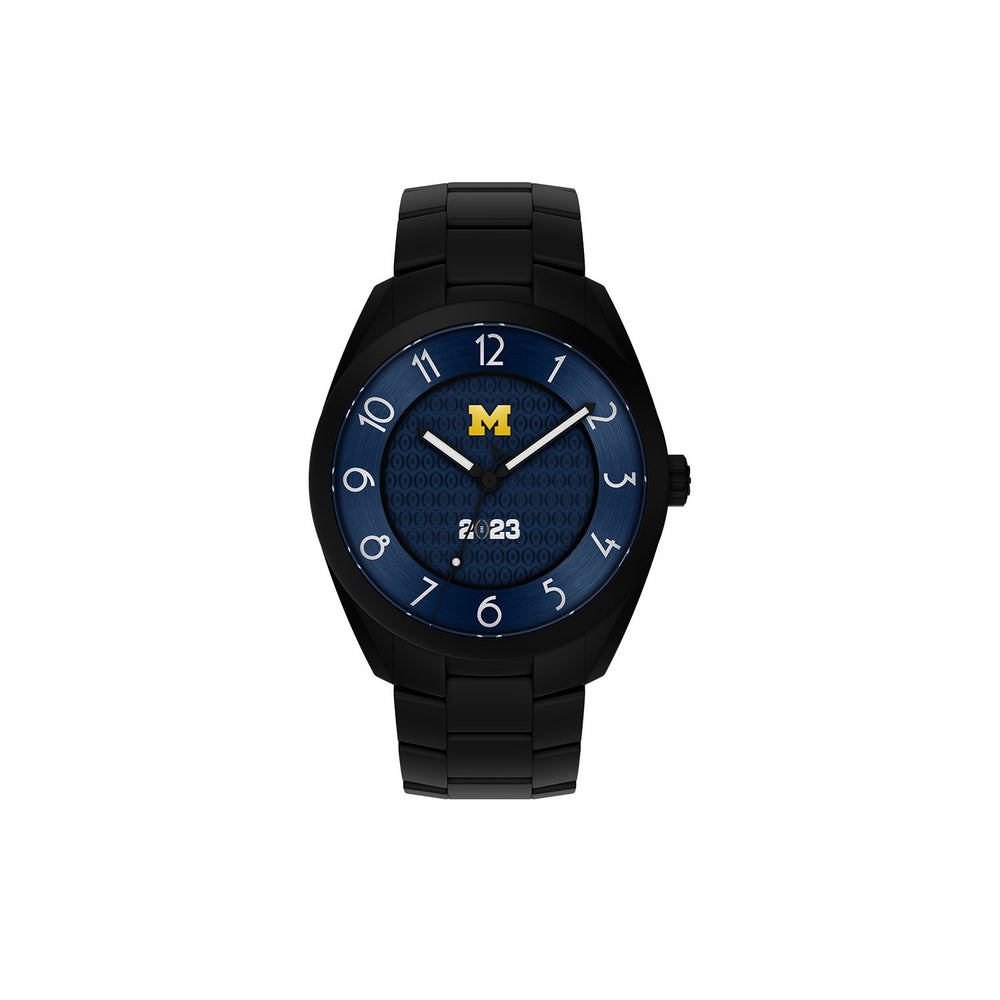 College Football Playoff 2023 KAIROS II #2 Stainless Steel Watch in Black - Front View