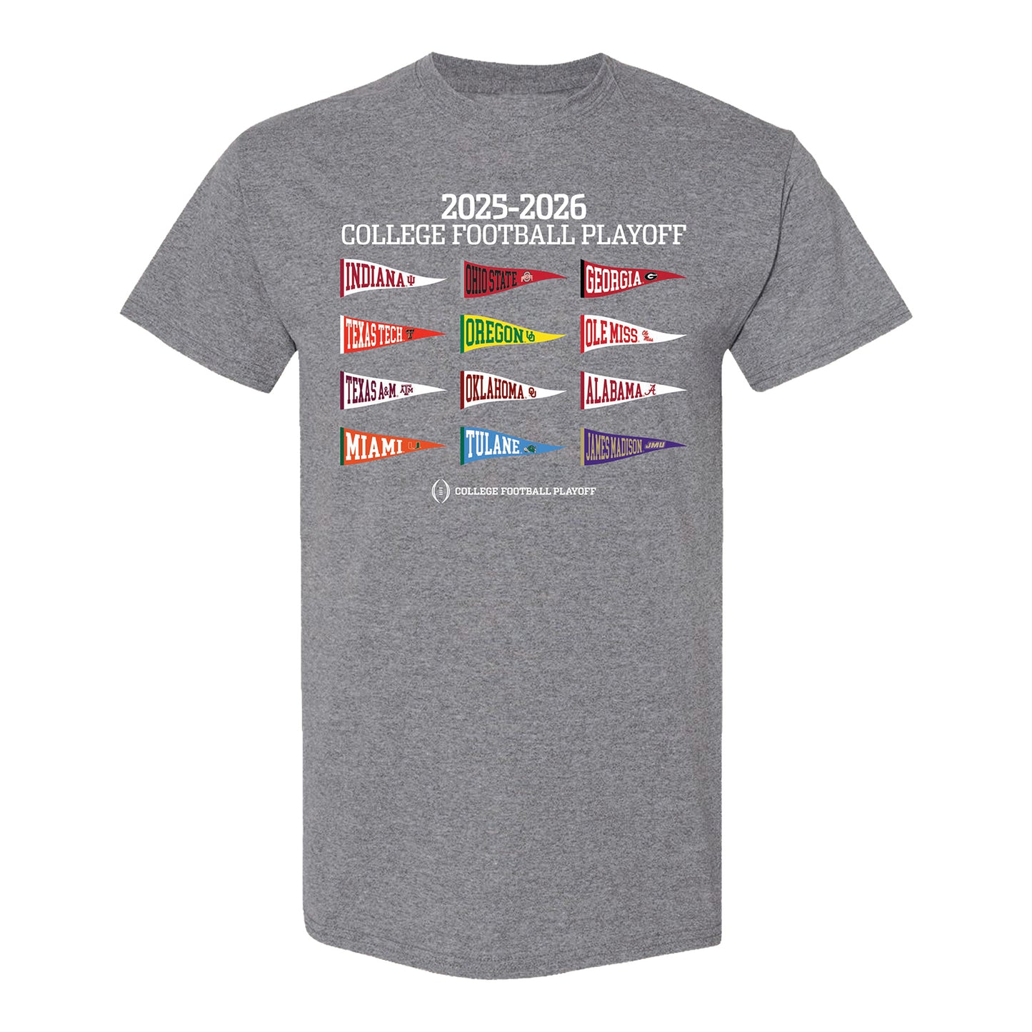College Football Playoff 2025-26 12 Team Pennant T-shirt