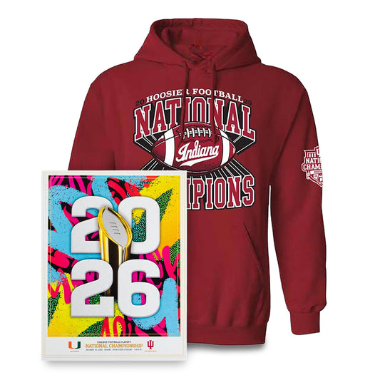 College Football Playoff 2026 Something Inked Indiana National Champions Hood + Official Program Bundle