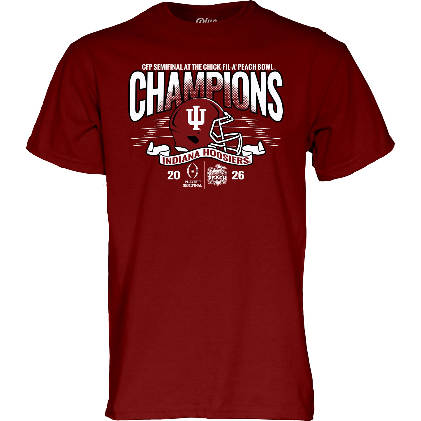 Blue 84 Indiana 2026 Chick-fil-A Peach Bowl Champions T-shirt