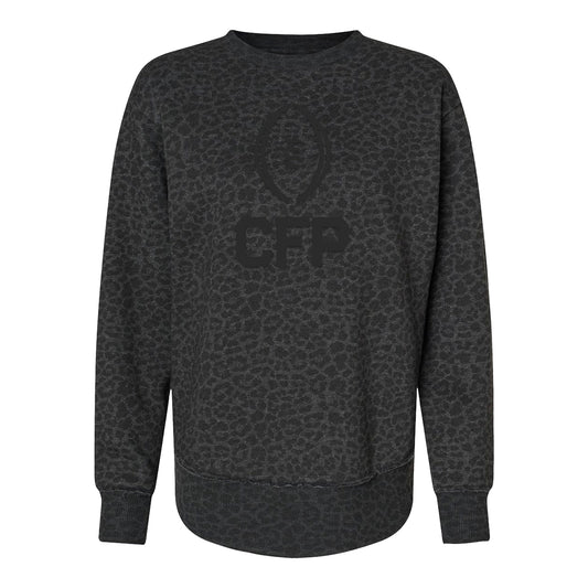 LGM College Football Playoff Leopard Black Women's Crew - Front View