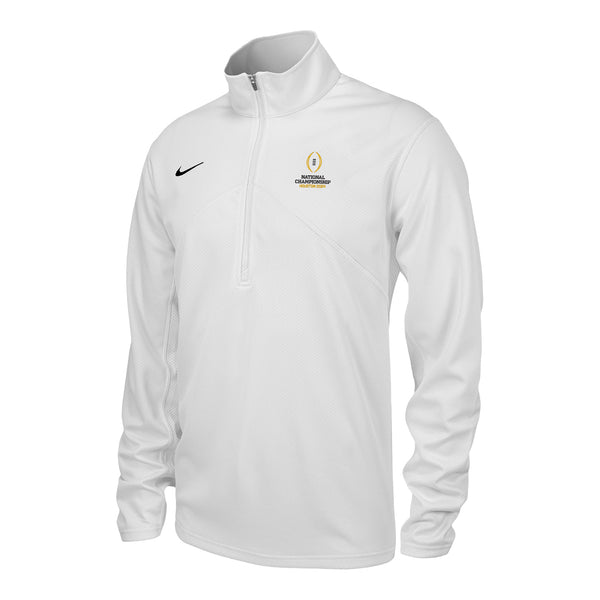 College Football Playoff 2024 National Championship Game Nike Training White 1/4 Zip Jacket - Front View