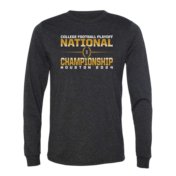 College Football Playoff 2024 National Championship Game Gradient Charcoal Long Sleeve T-Shirt - Front View