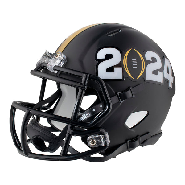 College Football Playoff 2024 National Championship Game Black Mini Helmet - Front Left View