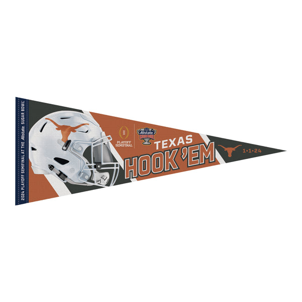 College Football Playoff #3 Texas 2024 Semifinal Bound Pennant - Front View