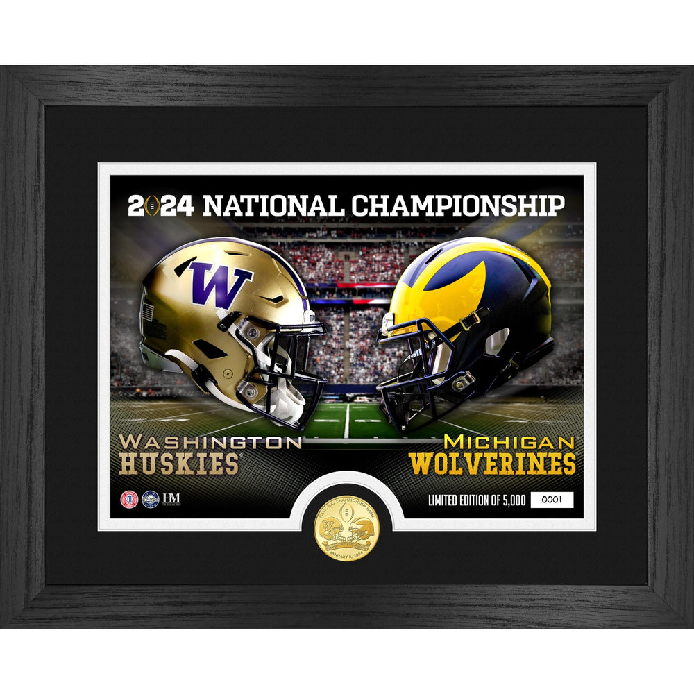 Men's Fanatics Branded Black Michigan Wolverines vs. Washington Huskies  College Football Playoff 2024 National Championship Matchup Focus Execute  Win T-Shirt