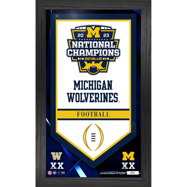 Michigan Wolverines 2023 CFP National Champions Banner Frame