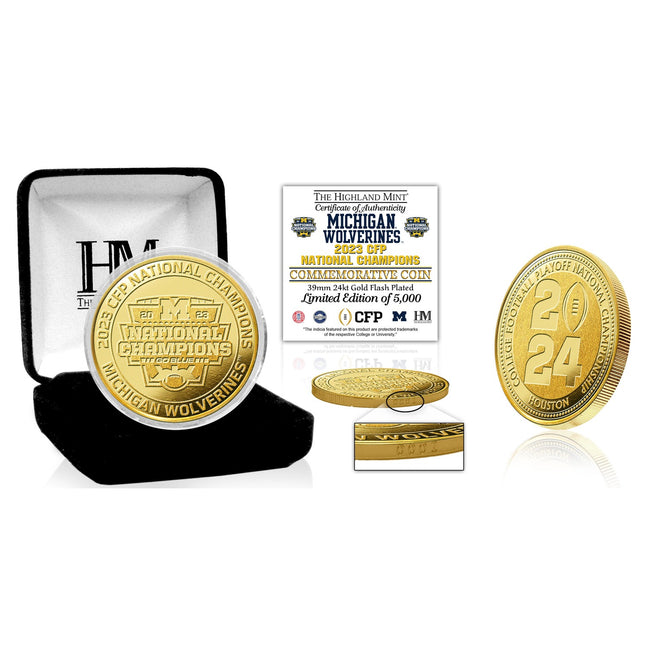 Michigan Wolverines 2023 CFP National Champions Gold Coin