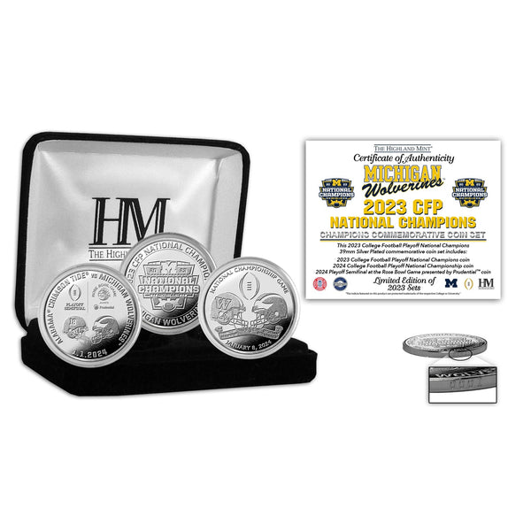Michigan Wolverines 2023 National Champions 3 Coin Silver Set