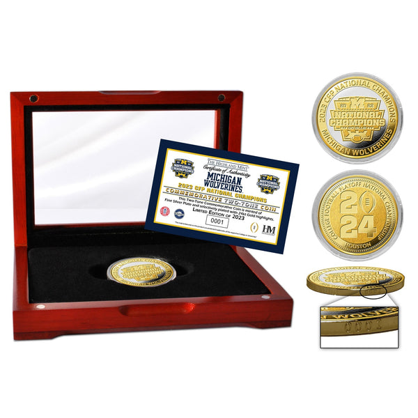 Michigan Wolverines 2023 CFP National Champions Gold & Silver Two Tone Coin