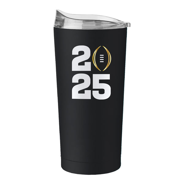 College Football Playoff 2025 National Championship Game 20oz Stainless Black Tumbler - Back View