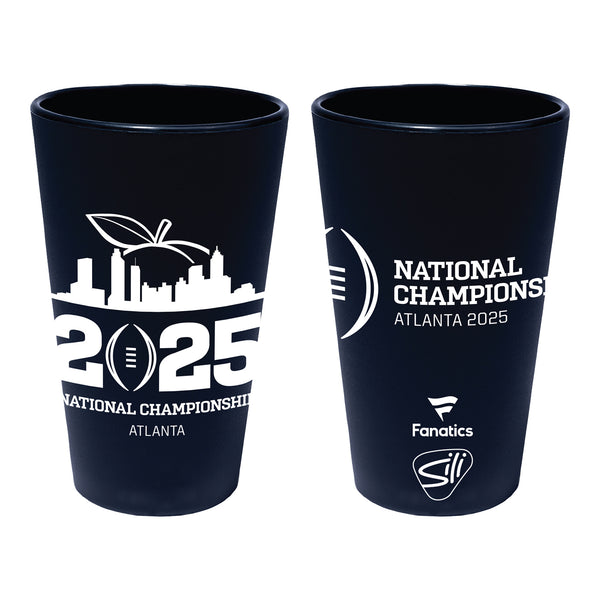 College Football Playoff Wincraft Peach Silicone 16oz Pint Glass - Front & Back View