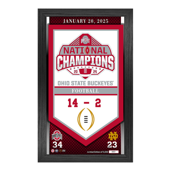 Ohio State Buckeyes 2024-25 CFP National Champions Banner Frame - Front View