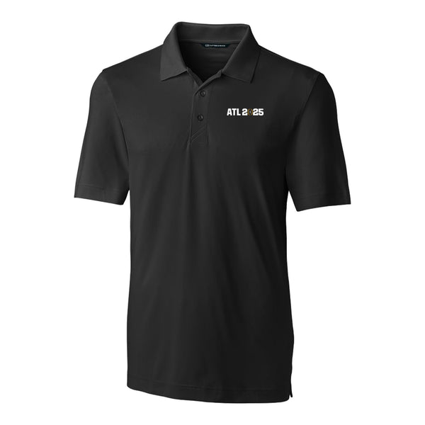 College Football Playoffs 2025 Cutter & Buck Forge Stretch Black Polo - Front View