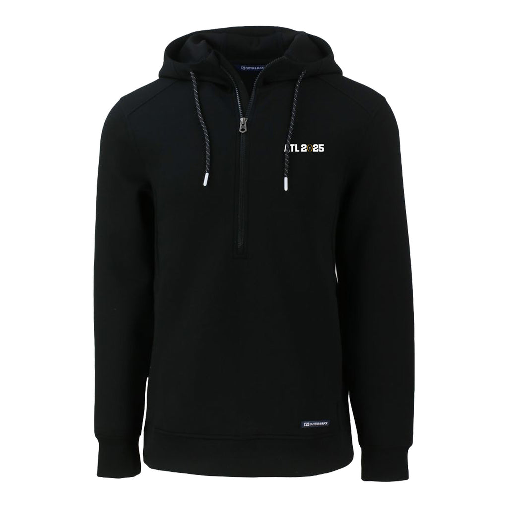 College Football Playoff 2025 Cutter & Buck Roam Eco Black 1/2 Zip Hoo ...