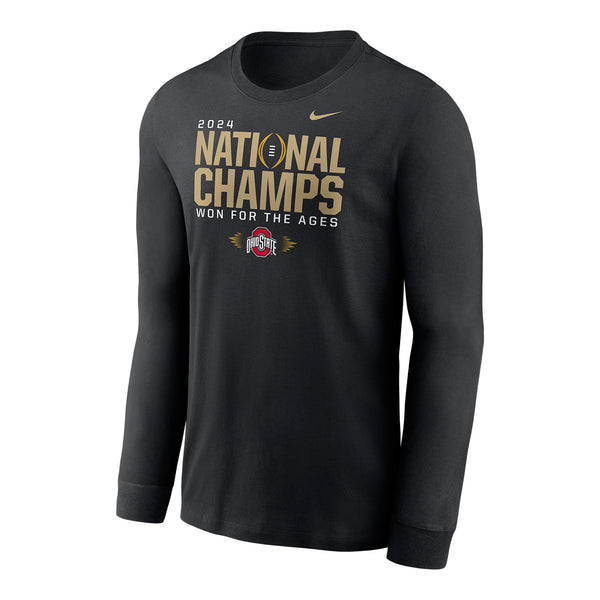 College Football Playoff 2025 National Champions Ohio State Locker Room Long Sleeve T-Shirt - Front View