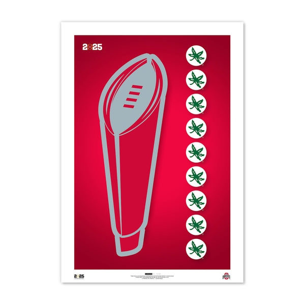 College Football Playoff 2024 National Champions Ohio State Trophy Print