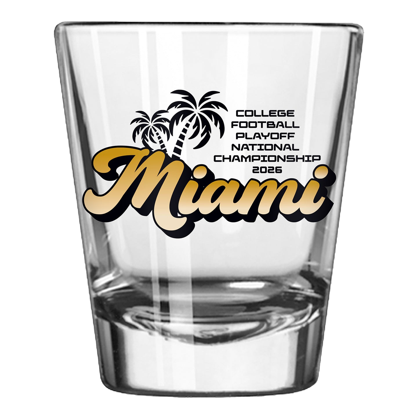 College Football Playoff Miami 2026 Logo Brands Shot Glass