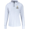 Ladies College Football Playoff National Championship Game 2026 Cutter & Buck Daybreak Eco Recycled 1/4 Zip Hooded Jacket In White - Front View