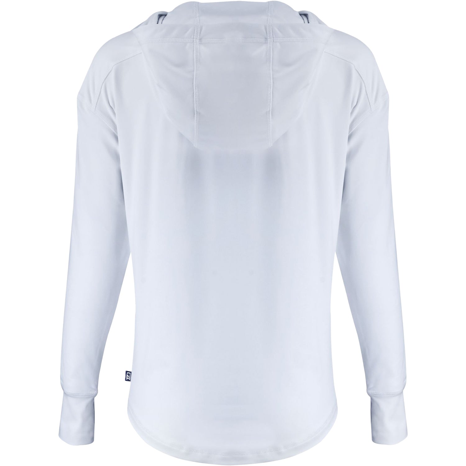 Ladies College Football Playoff National Championship Game 2026 Cutter & Buck Daybreak Eco Recycled 1/4 Zip Hooded Jacket In White -  Back View