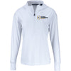 Ladies College Football Playoff National Championship Game 2026 Cutter & Buck Daybreak Eco Recycled 1/4 Zip Hooded Jacket In White - Front View