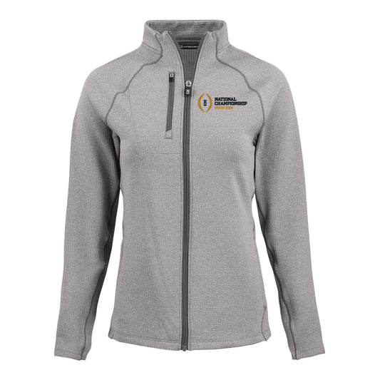 Ladies College Football Playoff National Championship Game 2026 Horizontal Stack Logo Peshastin Fleece Recycled Full Zip Jacket - Front View