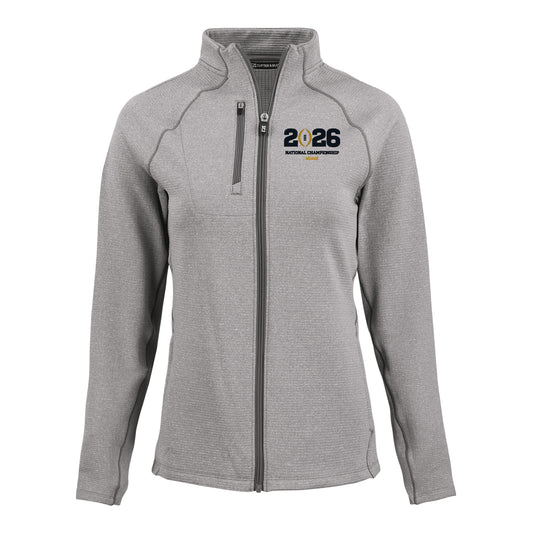 Ladies College Football Playoff National Championship Game 2026 Miami Logo Peshastin Fleece Recycled Full Zip Jacket - Front View