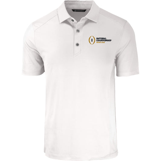 College Football Playoff National Championship Game 2026 Cutter & Buck Forge Eco Stretch Recycled Polo In White - Front View