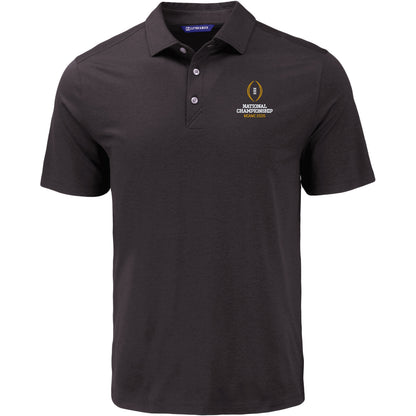 College Football Playoff National Championship Game 2026 Cutter & Buck Coastline Epic Comfort Recycled Polo In Black - Front View