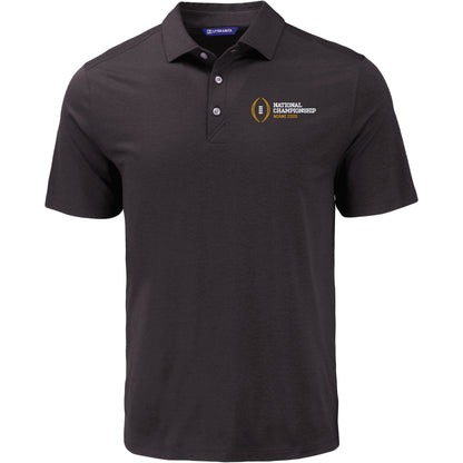 College Football Playoff National Championship Game 2026 Cutter & Buck Coastline Epic Comfort Recycled Polo In Black - Front View
