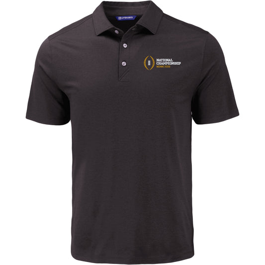 College Football Playoff National Championship Game 2026 Cutter & Buck Coastline Epic Comfort Recycled Polo In Black - Front View