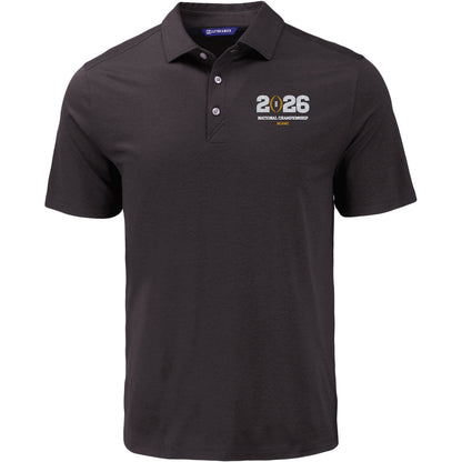 College Football Playoff National Championship Game 2026 Cutter & Buck Coastline Epic Comfort Recycled Polo In Black - Front View